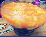 A picture of step 1 of Mango custard shots.