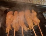 A picture of step 4 of Chicken Satay with Peanut Sauce.