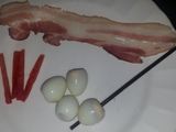 Tentempié de Huevos de codorniz y tocineta