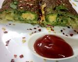 Palak omelette cheese role recipe step 5 photo