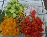 A picture of step 2 of Black Eyed peas salad chaat (tiffin for adult or kids).