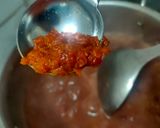 A picture of step 3 of African style Rajma with Nsima and peri peri sauce.