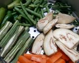 A picture of step 2 of Aviyal (A Keralite Healthy Veg Coconut Stew).