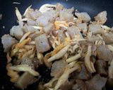 A picture of step 7 of Konnyaku Mushrooms with Miso Oyster Sauce.