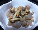 A picture of step 8 of Konnyaku Mushrooms with Miso Oyster Sauce.