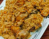 A picture of step 7 of Chicken chana pulao.