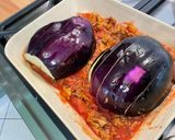 Une image de l'étape 8 de Éventails d'aubergine italienne aux deux jambons, tomates et girolles.