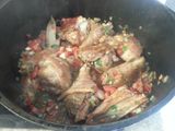 Stewed chicken Creole (organic) with polenta