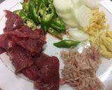 A picture of step 1 of Bicol Beef Express.