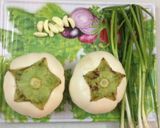 Hình bước làm 1 của món Cà bát hấp hành