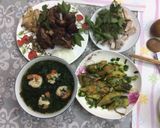 Hình bước làm 3 của món Canh rau bồ ngót tôm