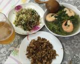Hình bước làm 3 của món Canh rau muống tôm