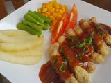 Crispy beef with brown sauce