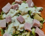 Foto del paso 7 de la receta: Repollitos de Bruselas con salsa blanca y jamón (en cazuelas)