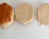 A picture of step 1 of My Afternoon Tea open Scones with Cherry Jam and Clotted Cream.