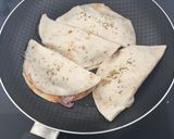 A picture of step 3 of Ham and Cheese Quesadillas.