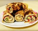 A picture of step 5 of Egg Crepe Roll.