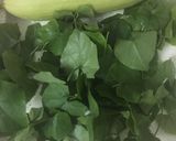 Hình bước làm 1 của món Rau bình bát nấu tôm tươi