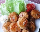 A picture of step 11 of Fluffy Teriyaki Chicken Tsukune with Tofu.