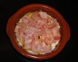 Foto del paso 4 de la receta: Lasaña de patata con bacon y gambas