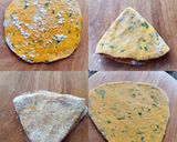 A picture of step 2 of Muli (radish) Paratha, with new style.