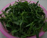 Hình bước làm 2 của món Da trâu xào rau muống