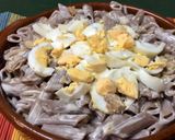 Foto del paso 3 de la receta Macarrones de trigo sarraceno con nata, champiñones y huevos duros