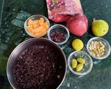 A picture of step 1 of Black Rice, Fruits and Nuts Salad.