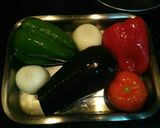 A picture of step 1 of Escalivada with Salted Cod.