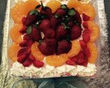 Foto langkah ke 7 dari resep Rainbow cake kukus with fruit.