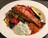 Tandoori salmon with curried roast vegetables and raita recipe step 6 photo