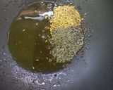 A picture of step 1 of Pudina (mint) Rice (tiffin recipe).