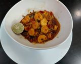 A picture of step 3 of Prawns with gravy.