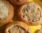 Stroganoff hússal töltött zsemle recept fázis 6 fotója