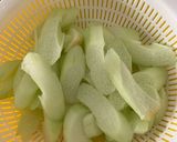 Hình bước làm 1 của món Bạc Hà Xào Tỏi Chay