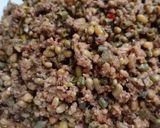 A picture of step 5 of Qeema phali❤❤.