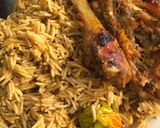 A picture of step 5 of Cinnamon rice and grill chicken.