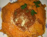 Foto del paso 5 de la receta: Suprema pizaiola con guarnición de puré de calabaza
