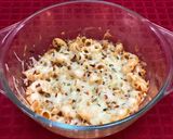 A picture of step 5 of Pink Sauce Pasta in Microwave.