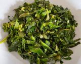 A picture of step 3 of Spring Greens with Garlic.