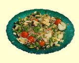 A picture of step 5 of Summer Salad – Wild rice with veggies, nuts, and cranberries.