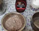 A picture of step 3 of Black forest cake stuff California crunchy walnuts cake.