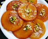 A picture of step 12 of Kesar Malpua.