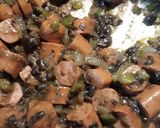 A picture of step 3 of Black Beanie Weenies.