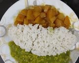A picture of step 4 of Palak dal-Pumpkin curry Steamed rice Independence day special.