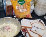 A picture of step 1 of Bread Pakoda.