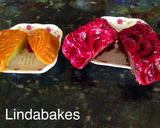 Hình bước làm 8 của món Red velvet moon cakes ( Bánh nướng nhân chocolate - Rum - nho)