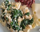 A picture of step 8 of Spinach Scrambled Eggs with Bacon Medallions.