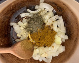 A picture of step 1 of Curried Parsnip Soup.