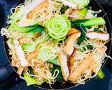 Hình bước làm 3 của món Cơm chayMì bún xào rau củCanh mướp nấmChả giò chay